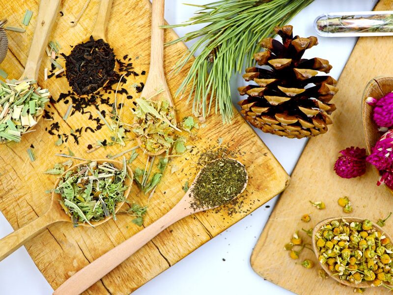 Boswijze kruidenthee met salie, tijm en rozemarijn